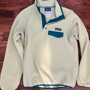 Patagonia Neon Yellow and Teal Fleece Jacket